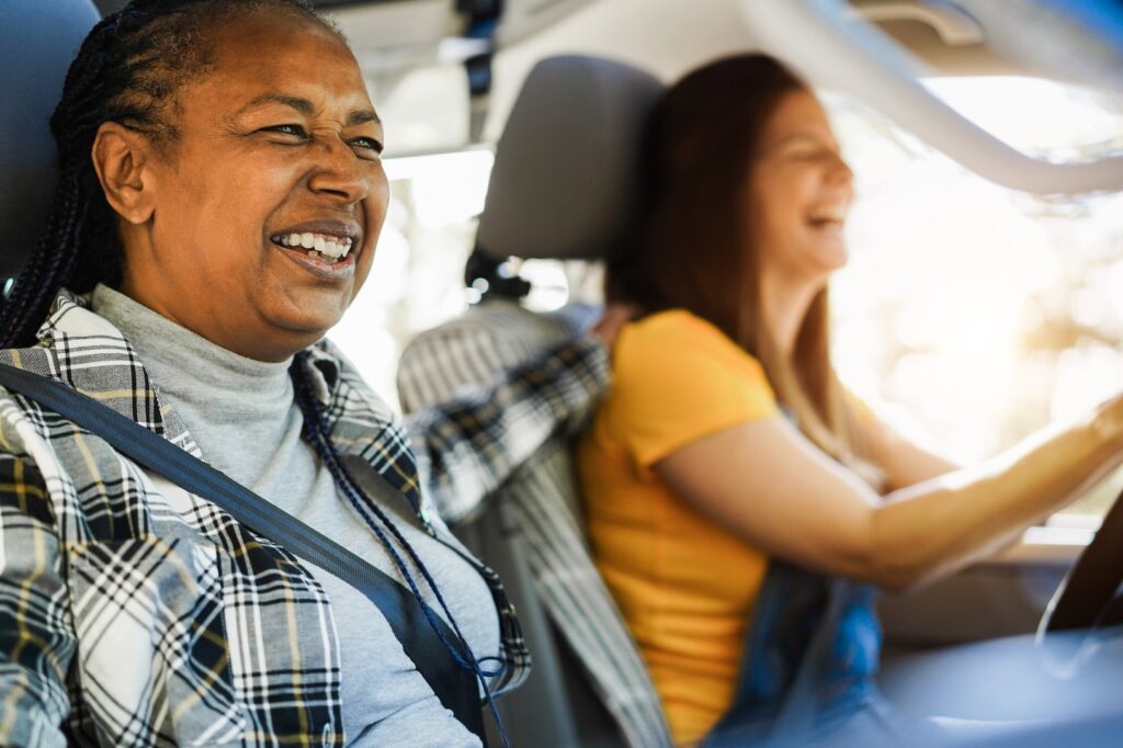 Passenger riding in car